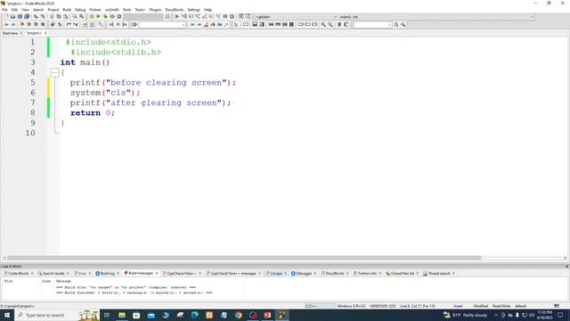 Project in C Tutorial 03:: Clearing Console screen with system("cls") смотреть онлайн