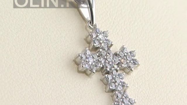 Женский нательный крестик с фианитами смотреть онлайн