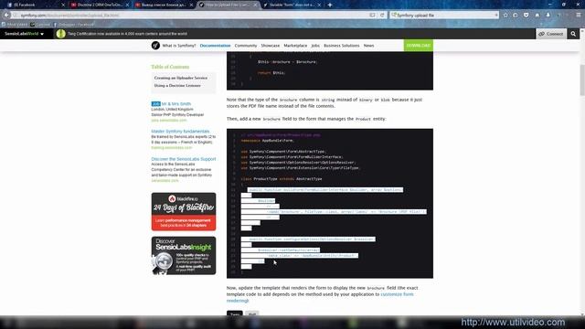 Создание формы и тип файла для загрузки Symfony 3 смотреть онлайн