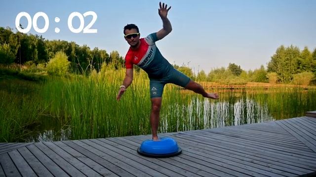 Баланс тренировка на BOSU. Упражнения на равновесие, координацию и баланс на "баланс подушке". смотреть онлайн