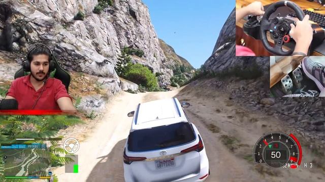 GTA 5 : Testing Toyota Fortuner Mileage With Realistic Driving Skills With Logitech g29 смотреть онлайн