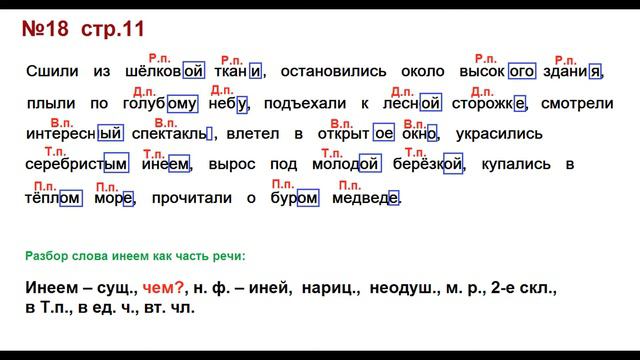 ГДЗ 4 класс, Русский язык, Упражнение. 18 Канакина В.П., Горецкий В.Г., Учебник, 2 часть смотреть онлайн