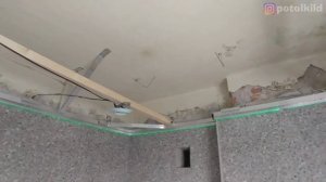 Крепление на керамогранит, варианты, натяжной потолок.