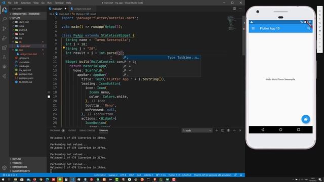 Flutter EP 9 convert int to string смотреть онлайн