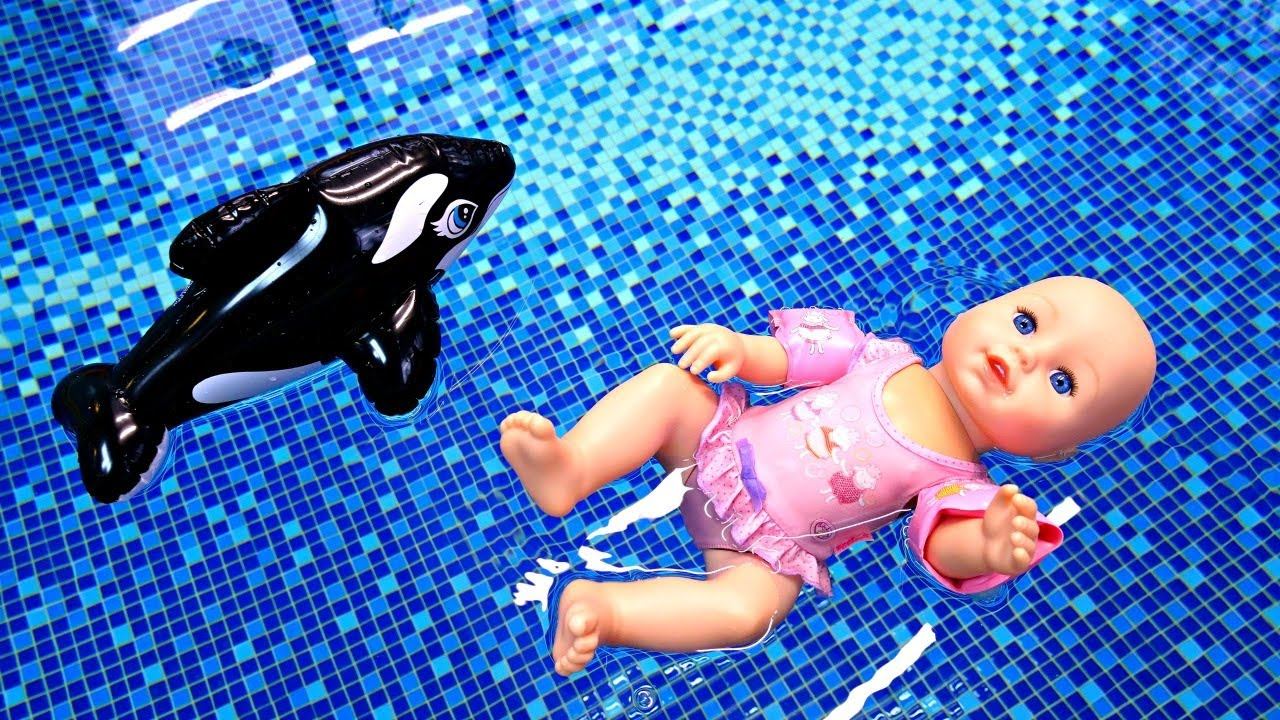 Кукла БЕБИ БОН и касатка! Весёлые игры для девочек в дочки матери с Baby Born
