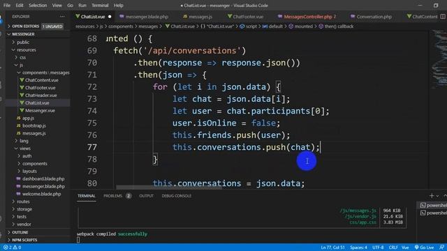 14 - Messenger App: Vue.js - Realtime Messages with Laravel Echo and Pusher смотреть онлайн