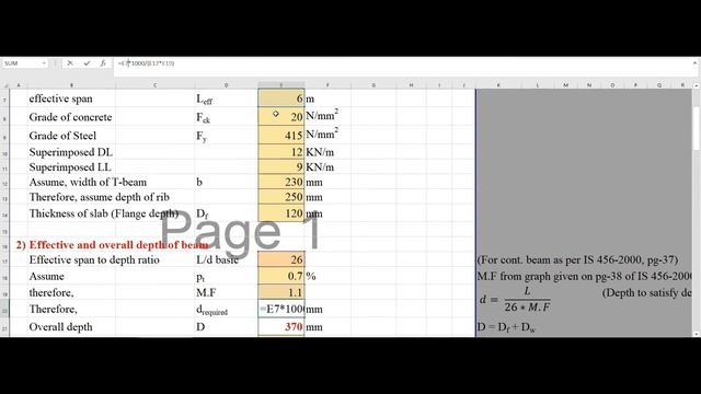 Design of Continuous Beams (IS 456-2000) using Excel Sheet смотреть онлайн