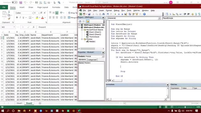 VBA - Modern Attendance using Emoji Part - 2 смотреть онлайн