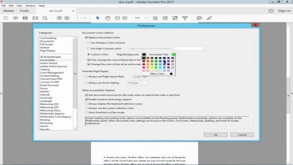 How to remove background color of PDF Document in Adobe Acrobat Pro