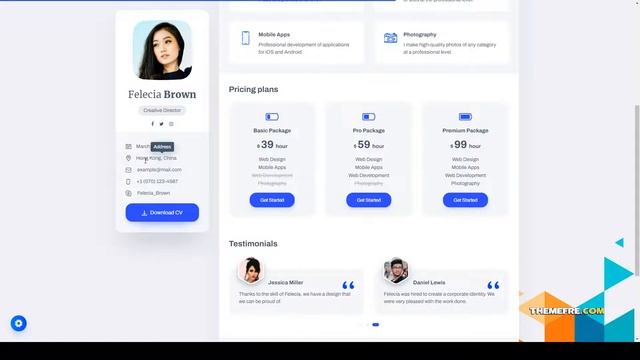 Vcard - CV Resume WordPress Theme creative elementor смотреть онлайн