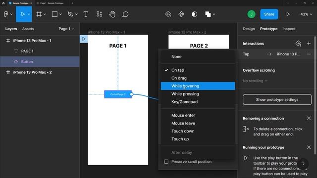 Figma Tutorial Preview: Work With Figma Prototype Panel смотреть онлайн