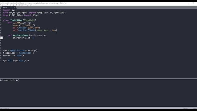 How to implement auto closing bracket feature | PyQt5 Tutorial смотреть онлайн
