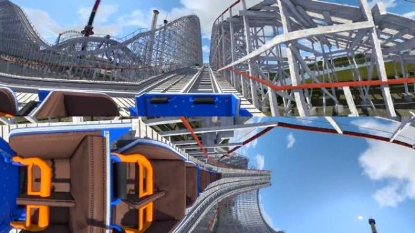 VR 360 Roller Coaster video of Colossus Six Flags for virtual reality - Quest - Rift - Vive