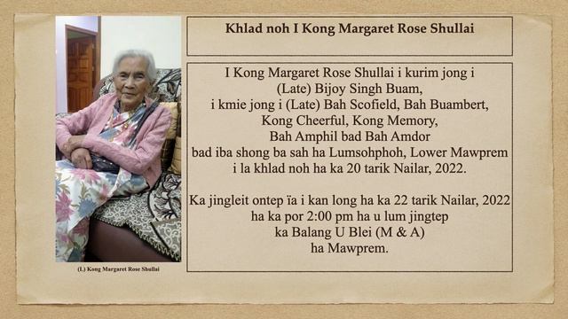 KHLAD NOH I KONG MARGARET ROSE SHULLAI смотреть онлайн