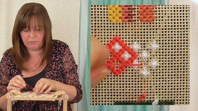 Star stitch and upright cross stitch in needlepoint and canvaswork | Needlepoint stitches tutorial смотреть онлайн