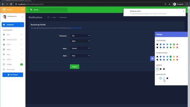 Django Dashboard Atlantis Dark - Admin Panel Coded In Django | AppSeed
