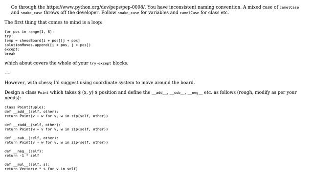 Code Review: Diagonal Movement Code for Python Chess Engine (2 Solutions!!) смотреть онлайн