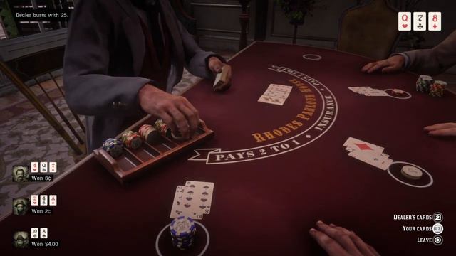 Red Dead Redemption 2 Winning big at Blackjack in Rhodes ranch смотреть онлайн