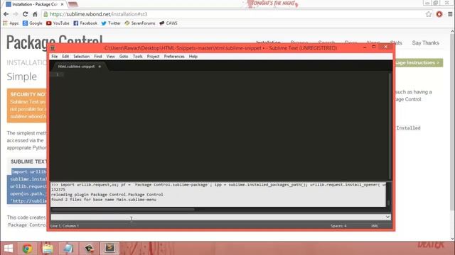 Tutorial - Sublime Text Package Control Installation смотреть онлайн