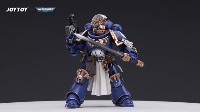 JOYTOY WARHARMMER 40K Ultramarines Primaris Company Champion Broher Parnaeus смотреть онлайн