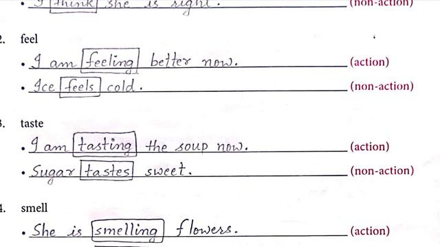 DAV CLASS VIII Use of ( think, feel, taste, smell ) both as action and non- action verbs смотреть онлайн