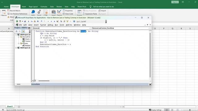 How to Remove Last or Trailing Commas in Excel смотреть онлайн