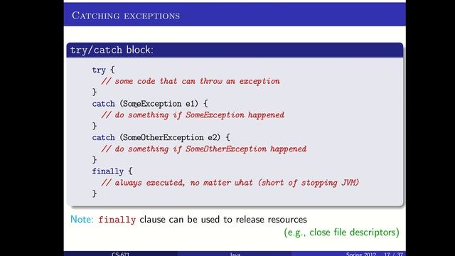 Java Exceptions & Assertions смотреть онлайн