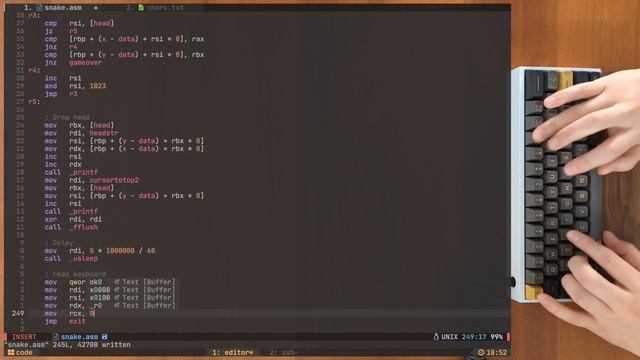 ASMR Programming: Snake Game, x86 Assembly - No Talking смотреть онлайн