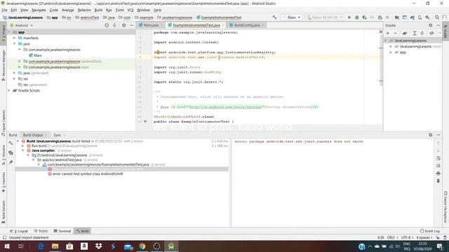 Android Studio Junit error error:package androidx.test.ext.junit.runners смотреть онлайн