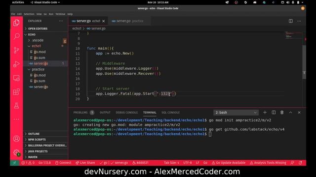 AM Coder - Golang - Updating Go, Go Modules, and API with Echo Framework смотреть онлайн