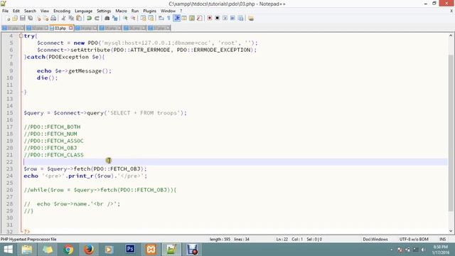 45 PHP Tutorial in Filipino Part 44 PDO Fetch Types смотреть онлайн