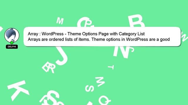Array : WordPress - Theme Options Page with Category List смотреть онлайн