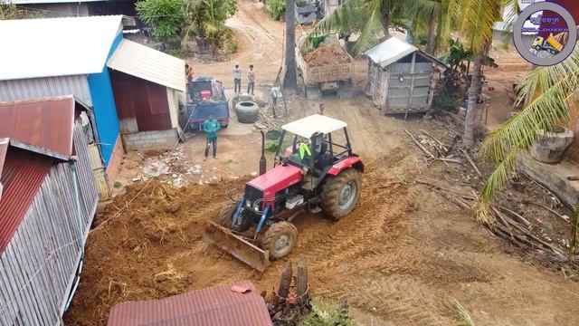 Marvelous small project leveling up home foundation starting with operator tractor & mini dump truc смотреть онлайн