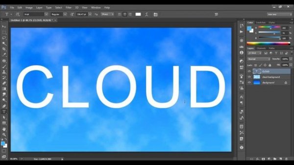 Photoshop Text Editing | Cloud Text Photoshop | Photoshop Text Effects