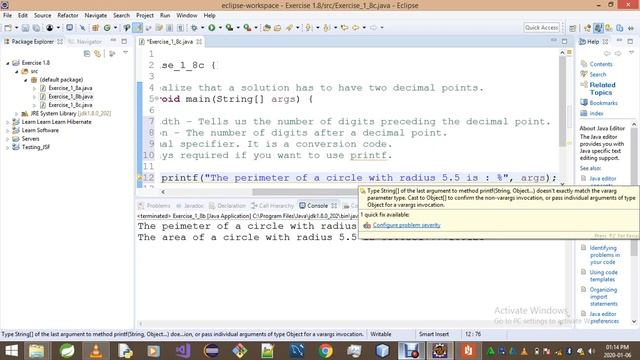 Introduction To Java Programming Exercise 1 8c смотреть онлайн