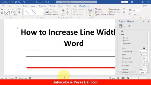 How to Increase Line Width in Word (MS Word) смотреть онлайн