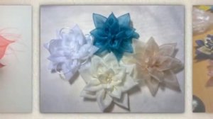 Композиции цветов из шелка, вуали, атласа, органзы. Техника канзаши.