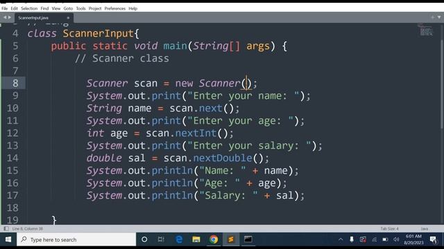 User Input using Scanner Class In Java | 17 смотреть онлайн