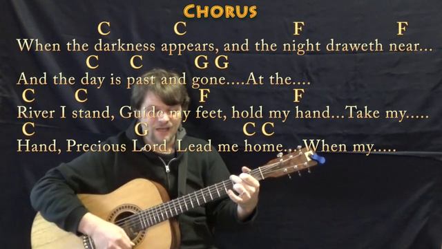 Precious Lord, Take My Hand (Hymn) Strum Guitar Cover Lesson in C with Chords/Lyrics - Slow смотреть онлайн