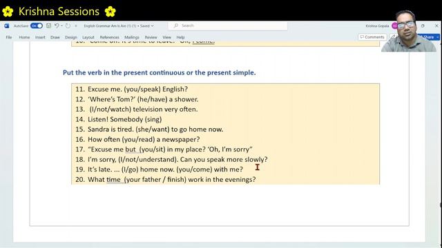 🌸English Grammar Basics: Present Continuous Tense Introduction, Sentence Formation🌸 смотреть онлайн