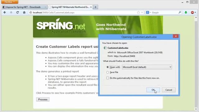 Spring.NET NHibernate Northwind reports using Aspose.Cells and Aspose.Pdf смотреть онлайн