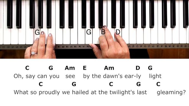 The Star-Spangled Banner (Key of G)//EASY Piano Tutorial смотреть онлайн