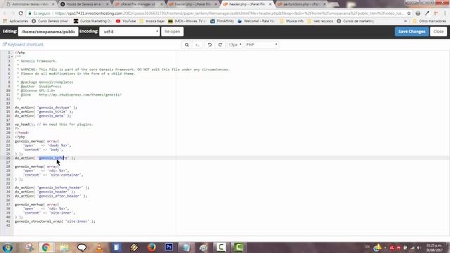 Hooks en el header php Genesis Framework de Wordpress смотреть онлайн