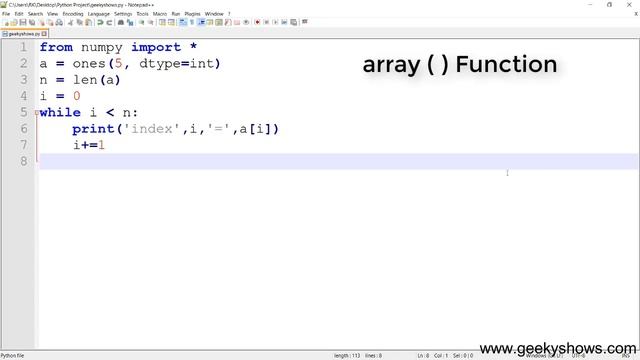Numpy One Dimensional Array using ones Function in Python (Hindi) смотреть онлайн