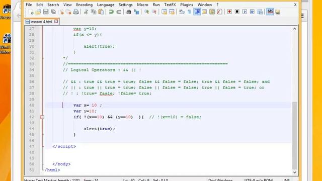Lesson 5 Operators Logical , Assigment and TypeOf смотреть онлайн