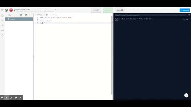 For Loop in Lists in python смотреть онлайн