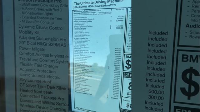 2024 BMW I5 M60 - обзор на русском языке. Помогаем с подбором /выкупом и доставкой  новых #автоизсш