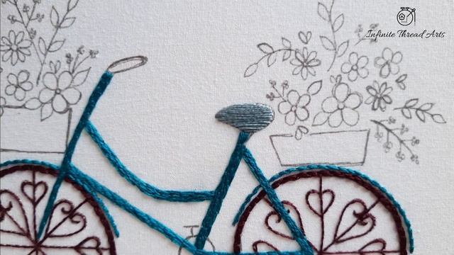 Bicycle embroidery tutorial | Beginner's embroidery | Infinite thread arts смотреть онлайн