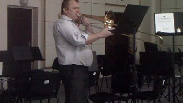Orest Trofymovych bass trombone Bach sarabande cello suite # 5 смотреть онлайн