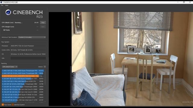 AMD EPYC 7532 X2 64core/128thread cinebench r23 test смотреть онлайн
